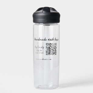 Handgefertigt mit Liebe Q R Code Kleinunternehmens Trinkflasche