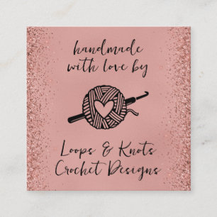 Handgefertigt mit Liebe Quadrat Quadratische Visitenkarte