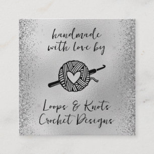 Handgefertigt mit Liebe Quadratische Visitenkarte