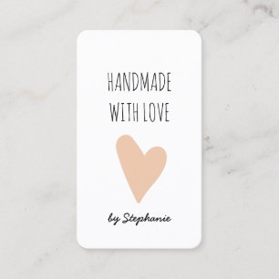Handgefertigt mit Liebe Rosa Herz QR-Code & Sozi Visitenkarte