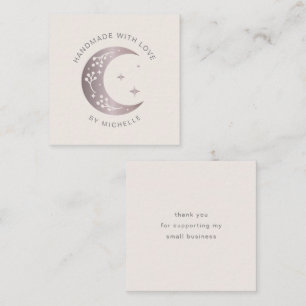 handgefertigt mit Liebe rosa Mond danke Karte