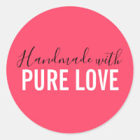 Handgefertigt mit Liebe-Rosa-Typografie