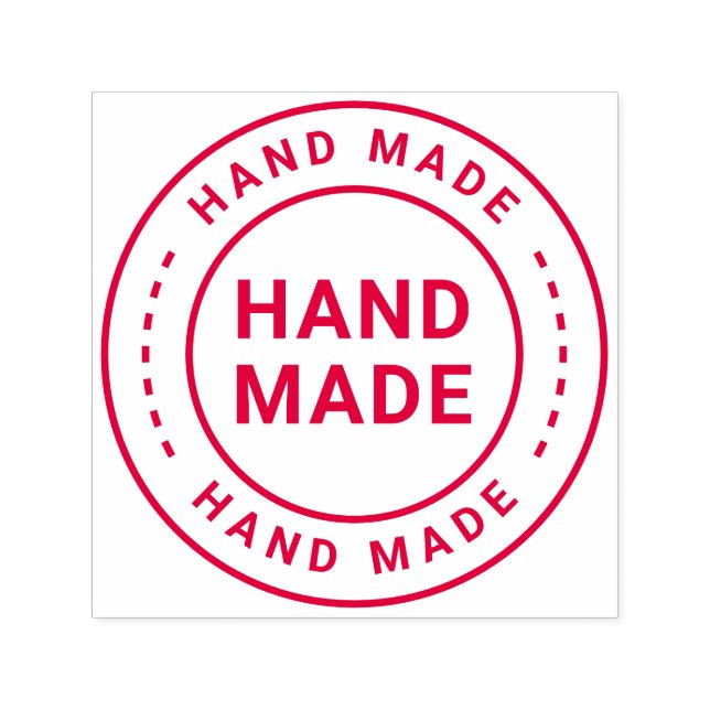 Handgefertigt mit Liebe Rund Permastempel (Design)