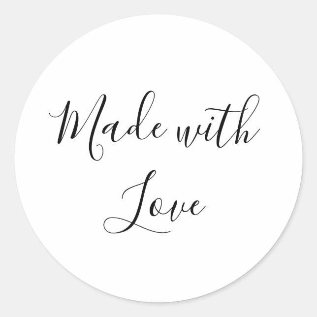 Handgefertigt mit Liebe Runder Aufkleber (Vorderseite)