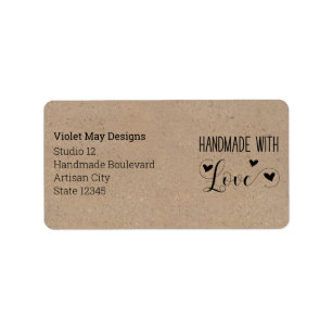 Handgefertigt mit Liebe Rustic Kraft Rücksendeadre Adressaufkleber