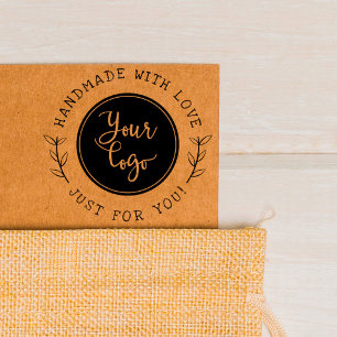 Handgefertigt mit Liebe   Rustikales Skript benutz Permastempel