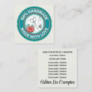 Handgefertigt mit Liebe SQUARE-Visitenkarte Quadratische Visitenkarte