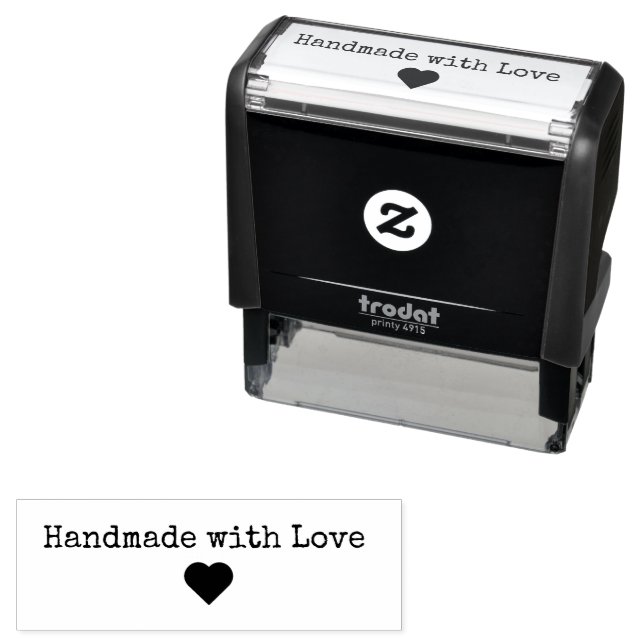 „Handgefertigt mit Liebe“ Stempel (Beispiel)