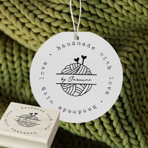 Handgefertigt mit Liebe Strick Kleinunternehmen Gummistempel