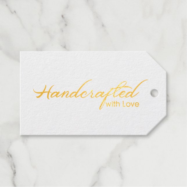 Handgefertigt mit Liebe-Tag Geschenkanhänger (Vorderseite (Horizontal))