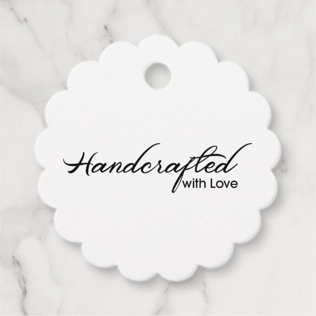Handgefertigt mit Liebe-Tag Geschenkanhänger (Vorderseite)