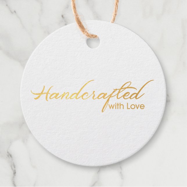 Handgefertigt mit Liebe-Tag Geschenkanhänger (Vorderseite)