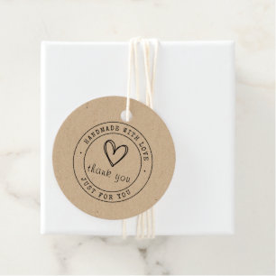 Handgefertigt mit Liebe Tags für Personalisierte Geschenkanhänger