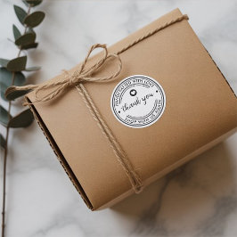 Handgefertigt mit Liebe Vielen Dank individuell an Runder Aufkleber