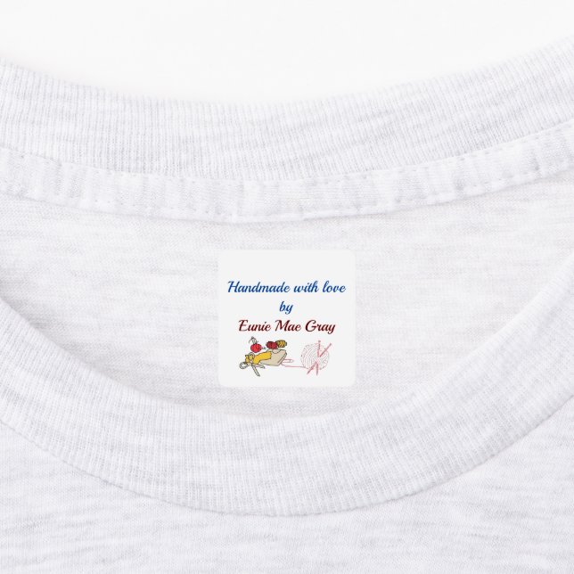 Handgefertigt mit Liebe von Etiketten (Befestigt)