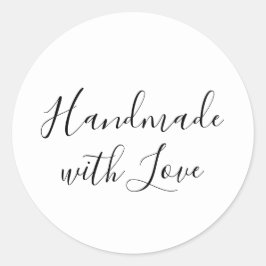 Handgefertigt mit Liebe | Weißer Aufkleber