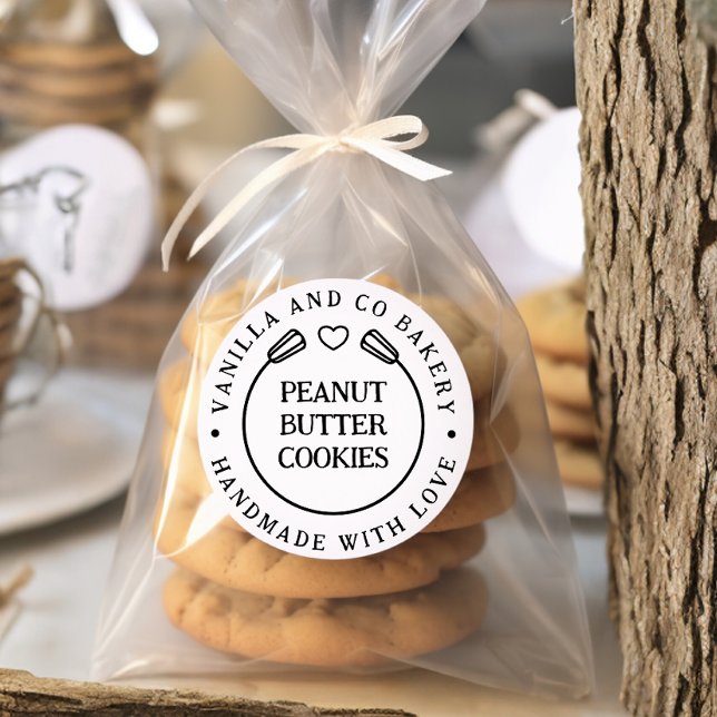 Handgefertigt mit Liebe Whisky Herzbäckerei Runder Aufkleber (Von Creator hochgeladen)