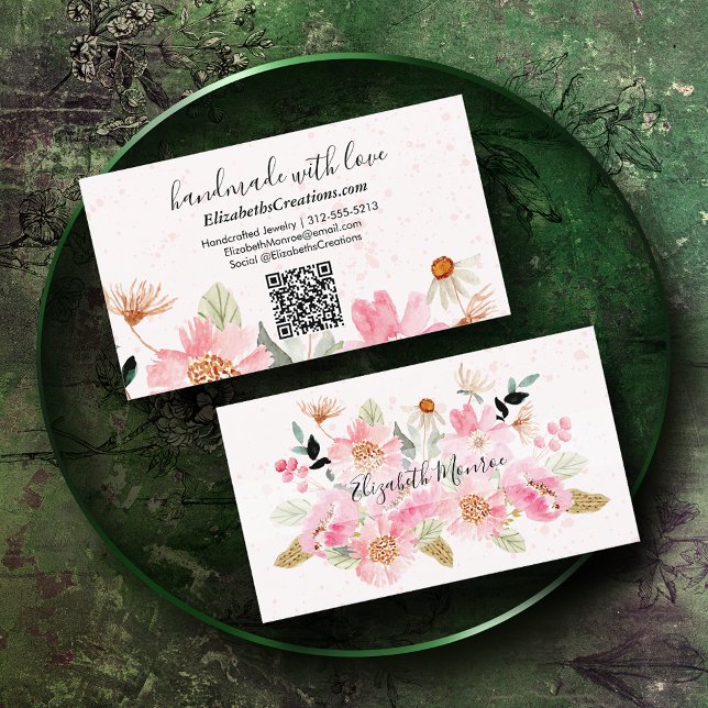 Handgefertigt mit Liebe Zuhause Crafter QR Code Visitenkarte (Von Creator hochgeladen)