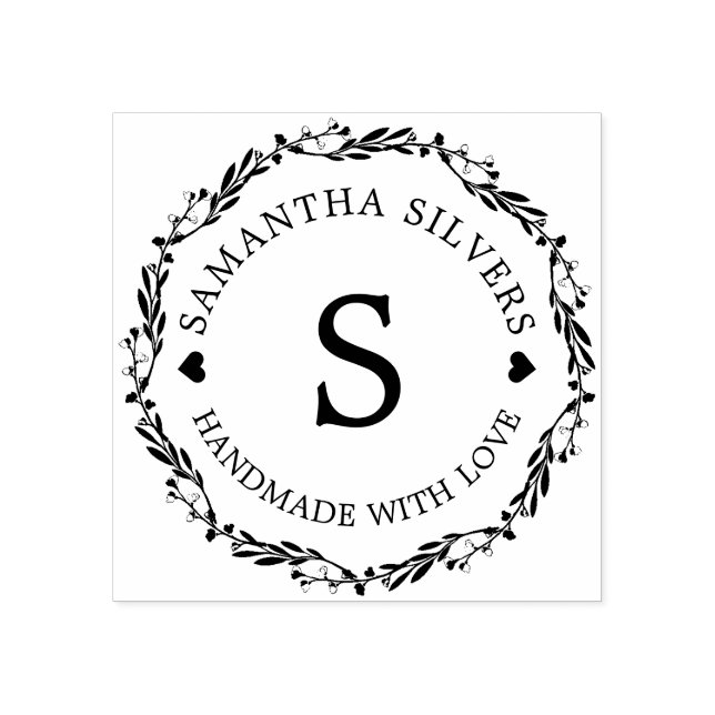 Handgefertigt mit Personalisierter Liebe Gummistempel (Prägung)