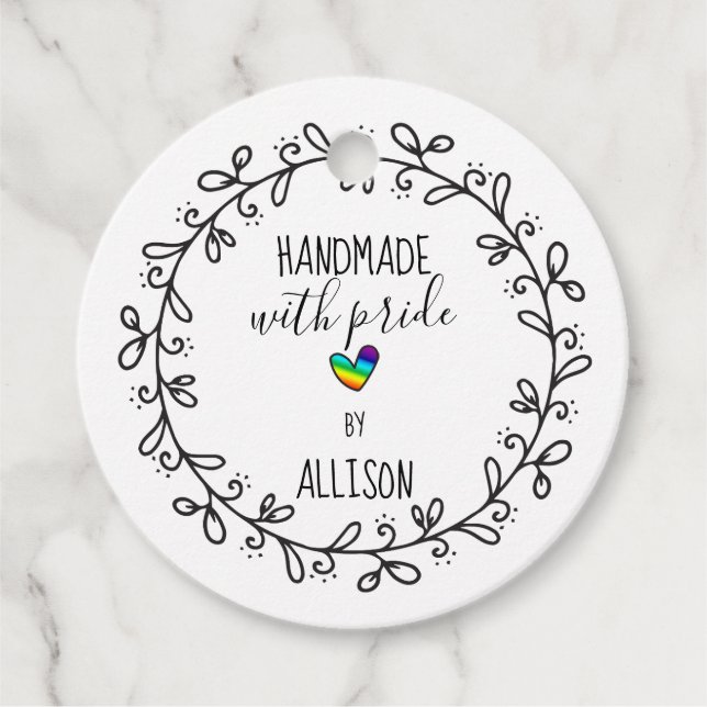 Handgefertigt mit Rainbow Artisan 2-seitig Hang Geschenkanhänger (Vorderseite)