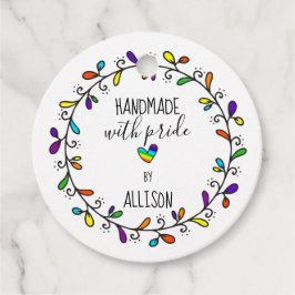 Handgefertigt mit Stolz Regenbogen 🌈 zweiseitiger Geschenkanhänger