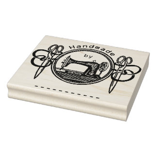 Handgefertigt mit Vintage-Nähmaschine-Stempel Gummistempel