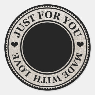 Handgefertigt nur für Sie machte Liebe Elfenbeinsc Runder Aufkleber