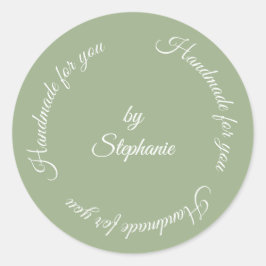 Handgefertigt Runder Aufkleber