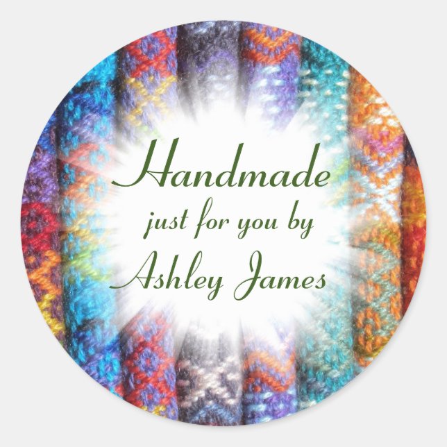 Handgefertigt Runder Aufkleber (Vorderseite)