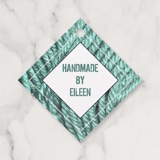 Handgefertigt vom Yarn Craft Tag Crochet Knittern Geschenkanhänger (Vorderseite)