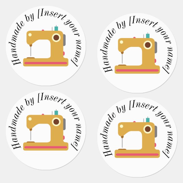 Handgefertigt von Ihrem Namen Nähmaschine eisenfes Etiketten (Gruppe)