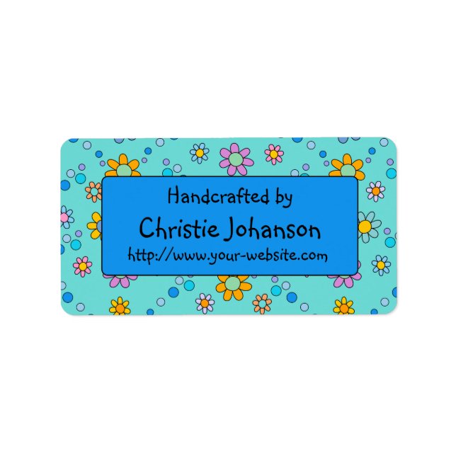 Handgefertigt von - niedlichen, farbenfrohen, tren adressaufkleber (Vorne)