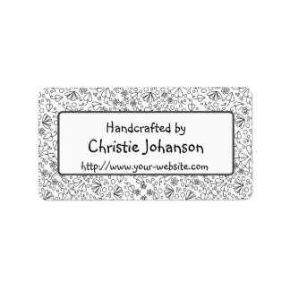 Handgefertigt von - niedlichen, trendigen Doodle-B Adressaufkleber