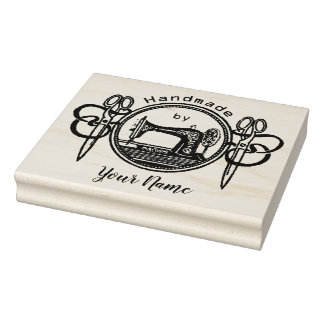 Handgefertigt von Stamp mit Vintage-Nähmaschine Gummistempel