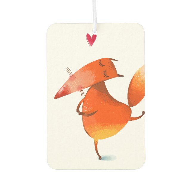 Handgefertigte Aquarellfarben Funny Fox Autolufterfrischer (Vorderseite)