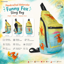 Handgefertigte Aquarellfarben Funny Fox