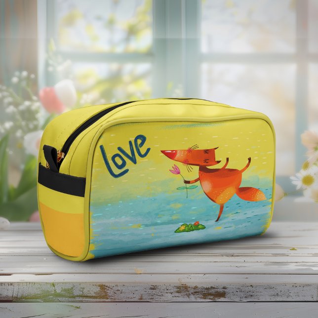 Handgefertigte Aquarellfarben Funny Fox Waschbeutel (Von Creator hochgeladen)