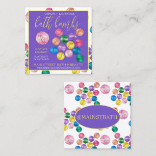 Handgefertigte Badezimmerbomben Schönheitsprodukte Quadratische Visitenkarte