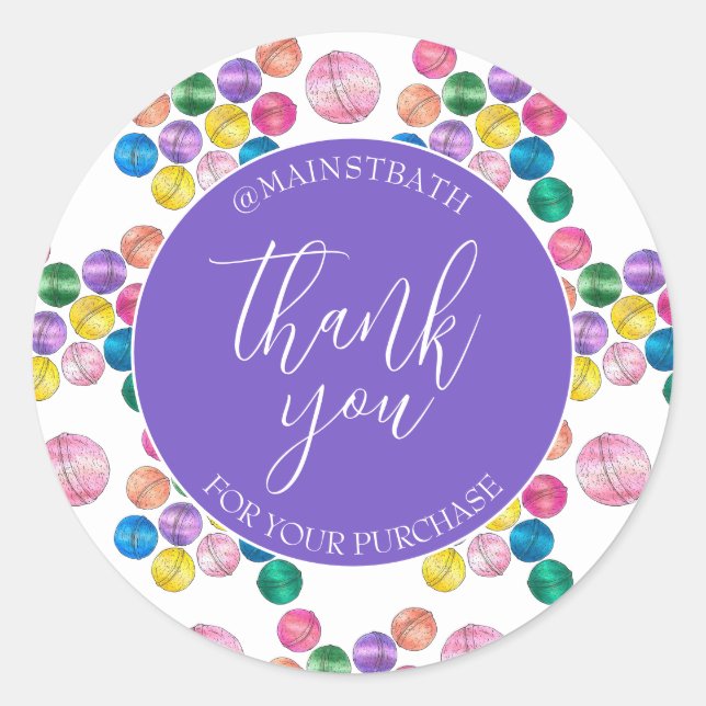 Handgefertigte Bath Beauty Business Dusche Bombs L Runder Aufkleber (Vorderseite)