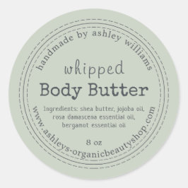 Handgefertigte Body Butter Bio Business Pastell Gr Runder Aufkleber