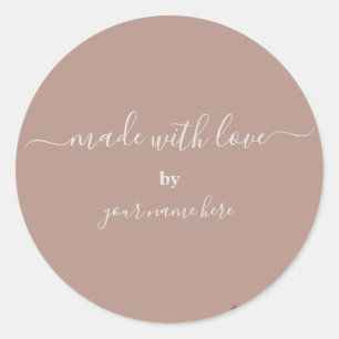 Handgefertigte einfache Niedliche Verpackung Runder Aufkleber