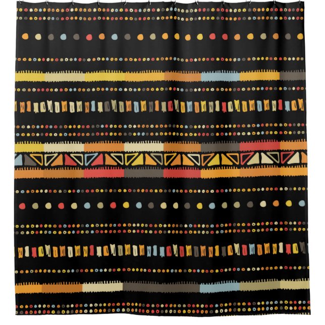 Handgefertigte, helle Streifen, nahtlos ohne Stamm Duschvorhang (Vorderseite)