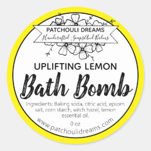 Handgefertigte, individuell anpassbare Lemon Bath  Runder Aufkleber