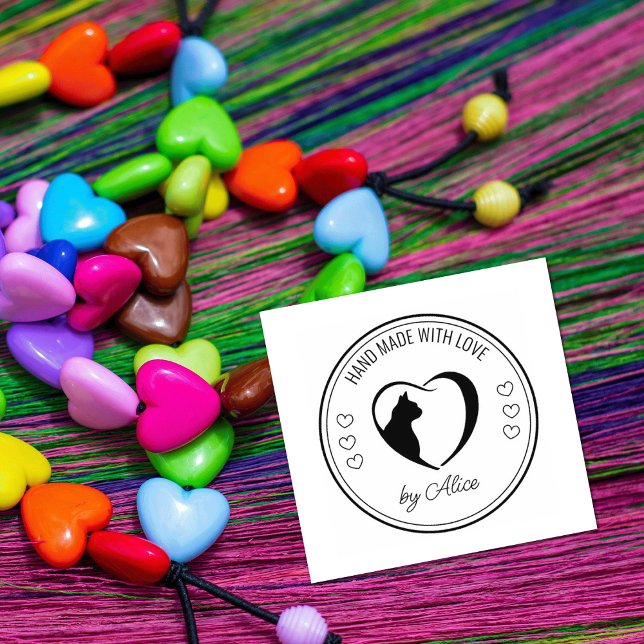 Handgefertigte Katze mit Liebe Gummistempel (Von Creator hochgeladen)