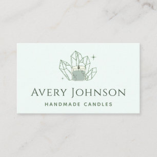 Handgefertigte Kerzen Crystal Gemstone Social Medi Visitenkarte