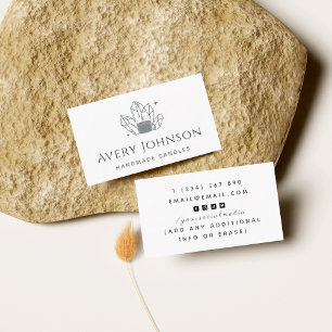 Handgefertigte Kerzen Crystal Gemstone Social Medi Visitenkarte