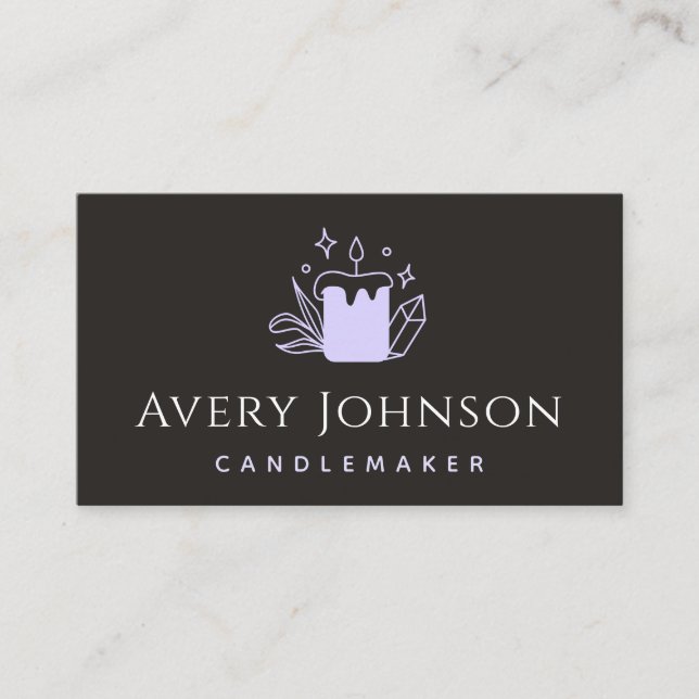 Handgefertigte Kerzen und Kristallkerzenmacher Visitenkarte (Vorderseite)