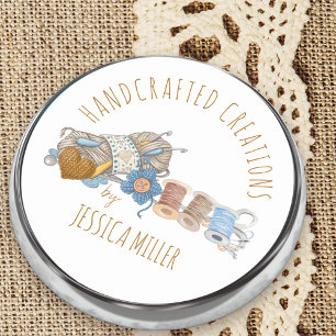 Handgefertigte Kreationen von   Garne und Nähen we Runder Aufkleber