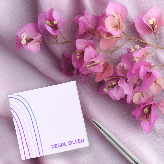 Handgefertigte Kurven CUSTOM Monogramm Personalisi Post-it Klebezettel (Handmade Curve Lines CUSTOM Monogram Personalized Post-it Notes
)