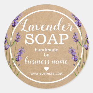 Handgefertigte Lavendel-Seife Vintage Selbstgema Runder Aufkleber